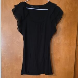 Maurices Black Flutter Sleeve Blouse